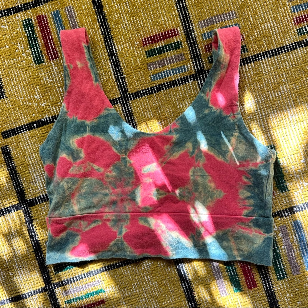 Of Earth And Salt Crop Tank in Hand Dyed Indigo Coral